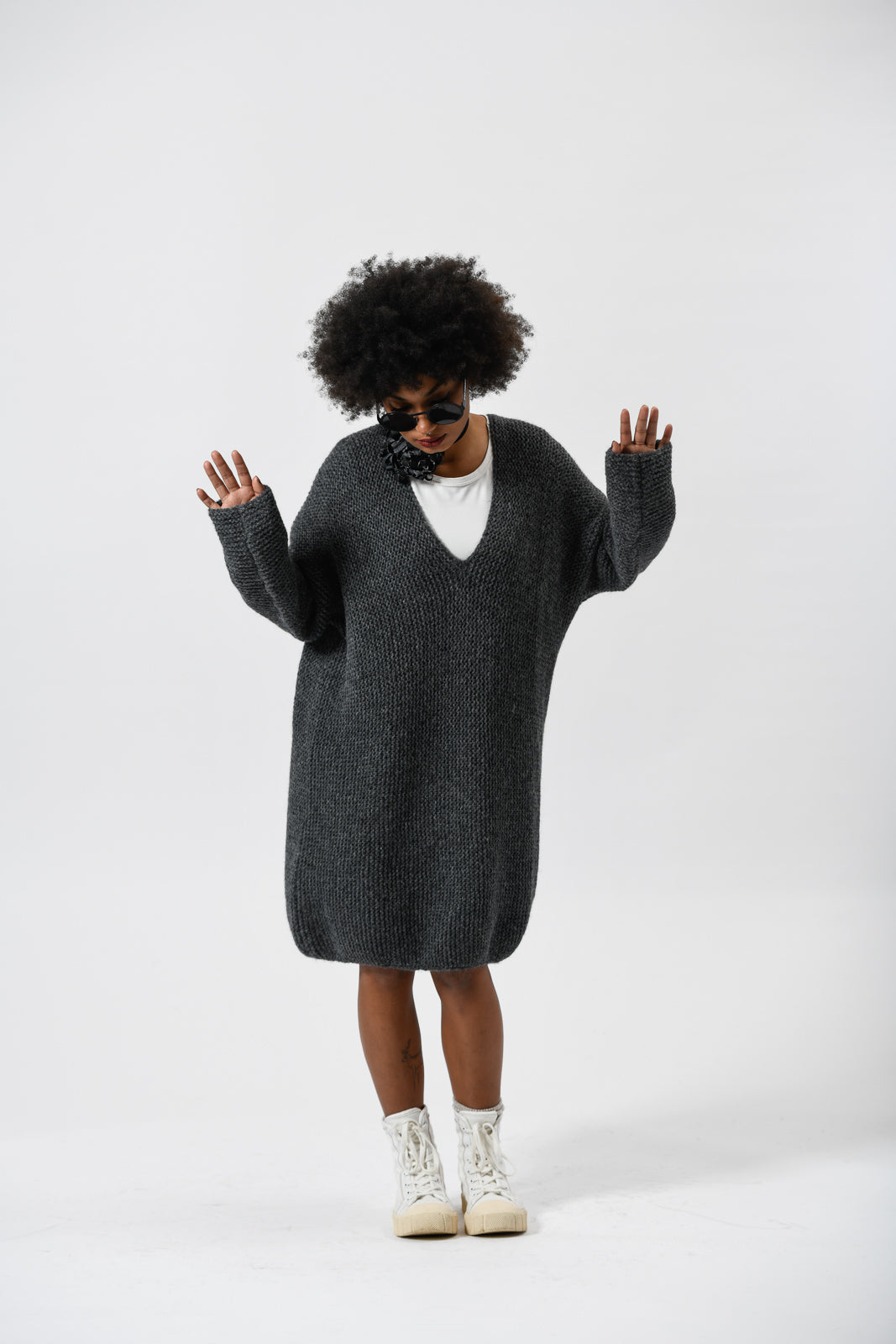 Elka dress grey babyalpaka