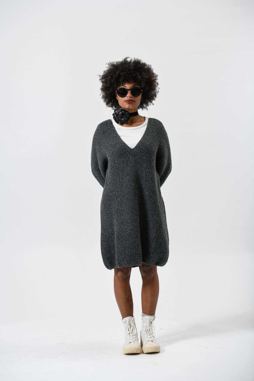 Elka dress grey babyalpaka