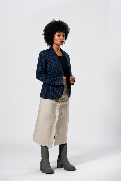 Nadelstreifen Blazer Marine gestreift