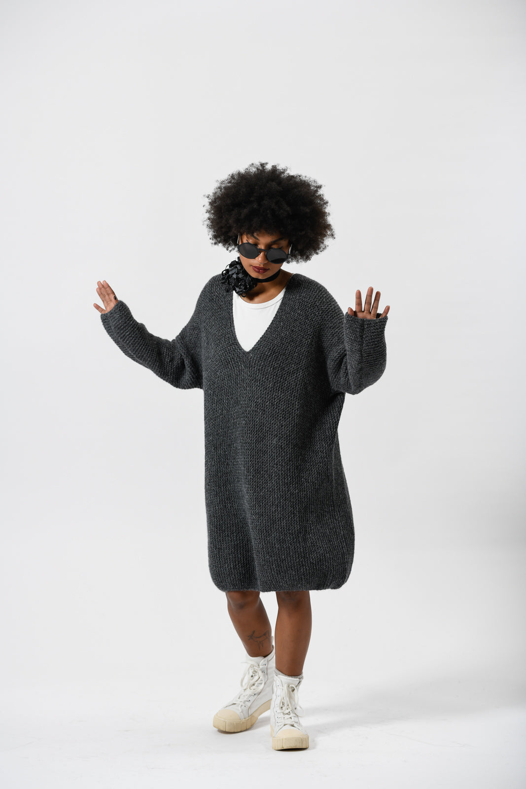 Elka dress grey babyalpaka