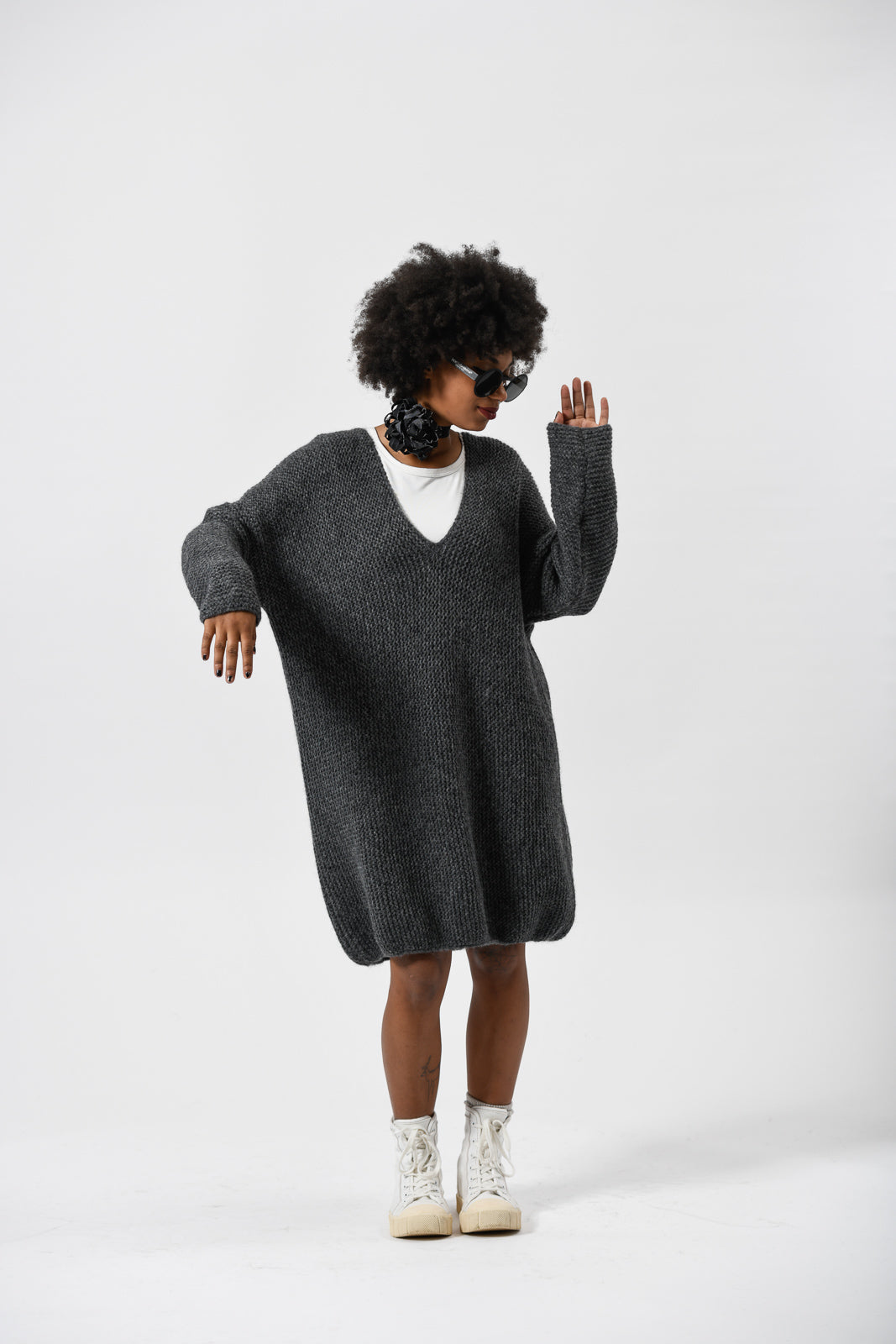 Elka dress grey babyalpaka